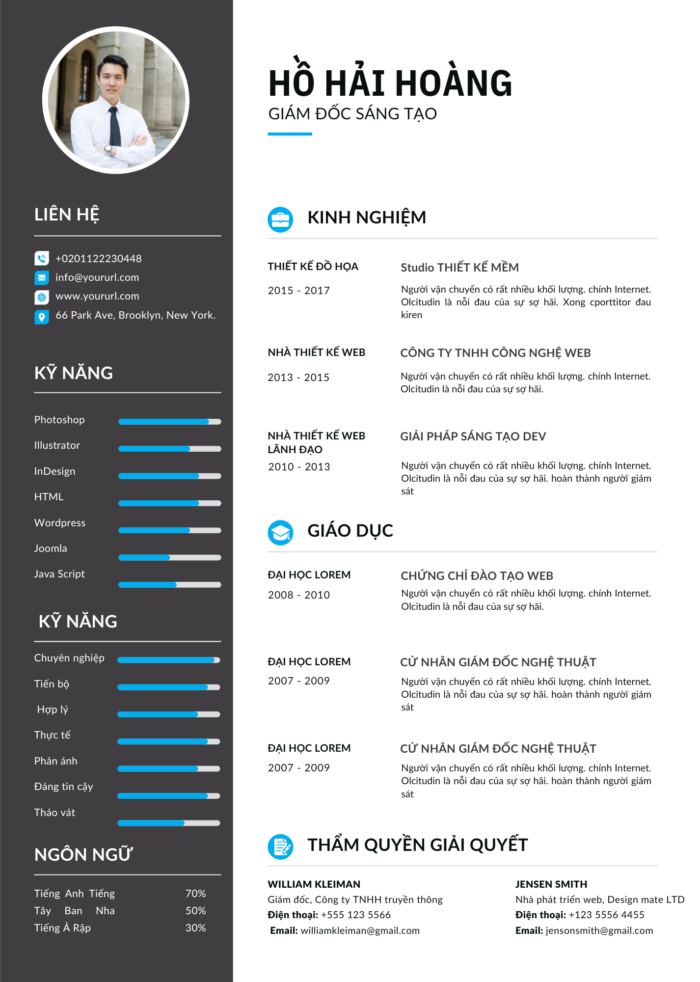Thiết Kế CV Kỹ Thuật: Xám Nhạt, Xám Đậm và Xanh Dương - Phù Hợp Ngành Công Nghệ