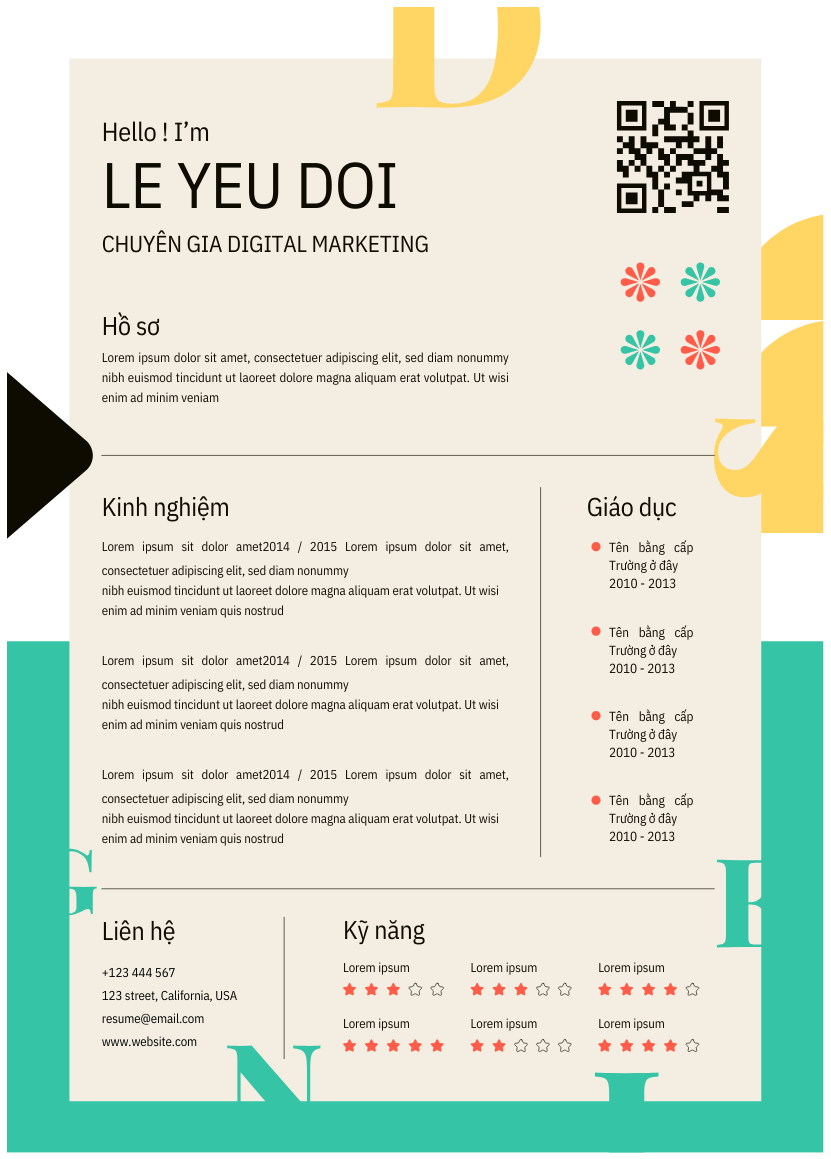 Google Slide CV Kỹ Thuật: Màu Trắng Kết Hợp Vàng, Xanh Dương - Tối Ưu cho Kỹ Sư