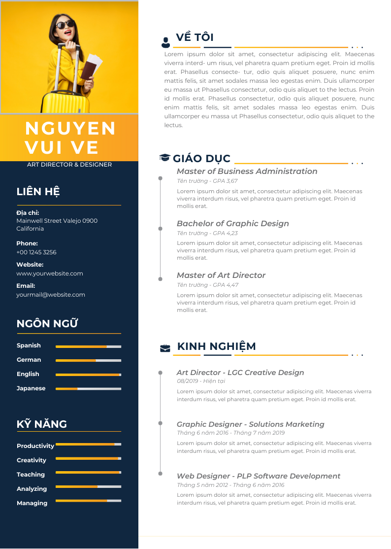 Trắng & Xanh Đậm – Đỉnh Cao của CV Công Nghệ trên Canva