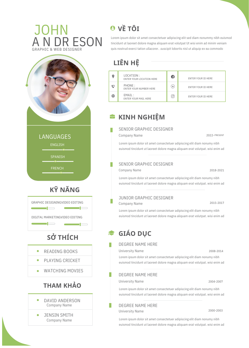 Mẫu Google Slide CV Y Tế Tươi Mát: Trắng và Xanh Lục Nhạt