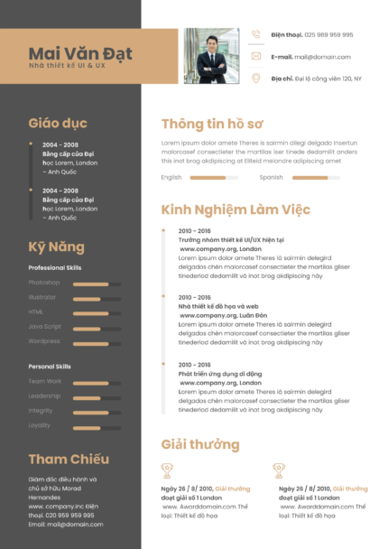 Creative CV Canva Ngành Quản Lý: Thiết Kế Độc Đáo Trắng & Nâu