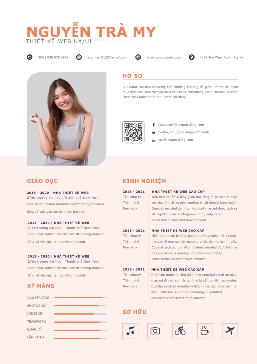 Canva CV Kinh Doanh Đẳng Cấp: Trắng và Xanh Dương Đậm Lịch Lãm