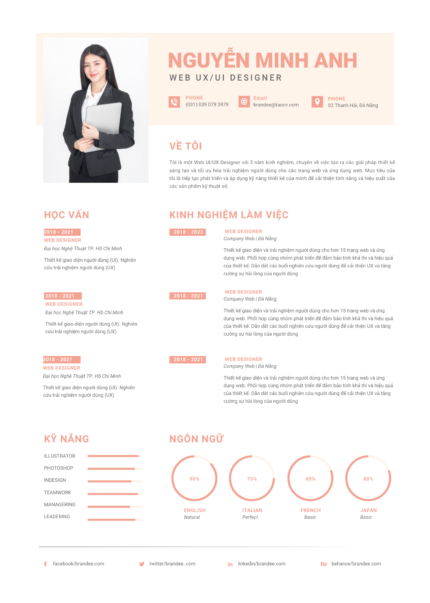 Canva CV Quản Lý: Hồng Phấn & Màu Kem Elegance, Định Hình Sự Nghiệp