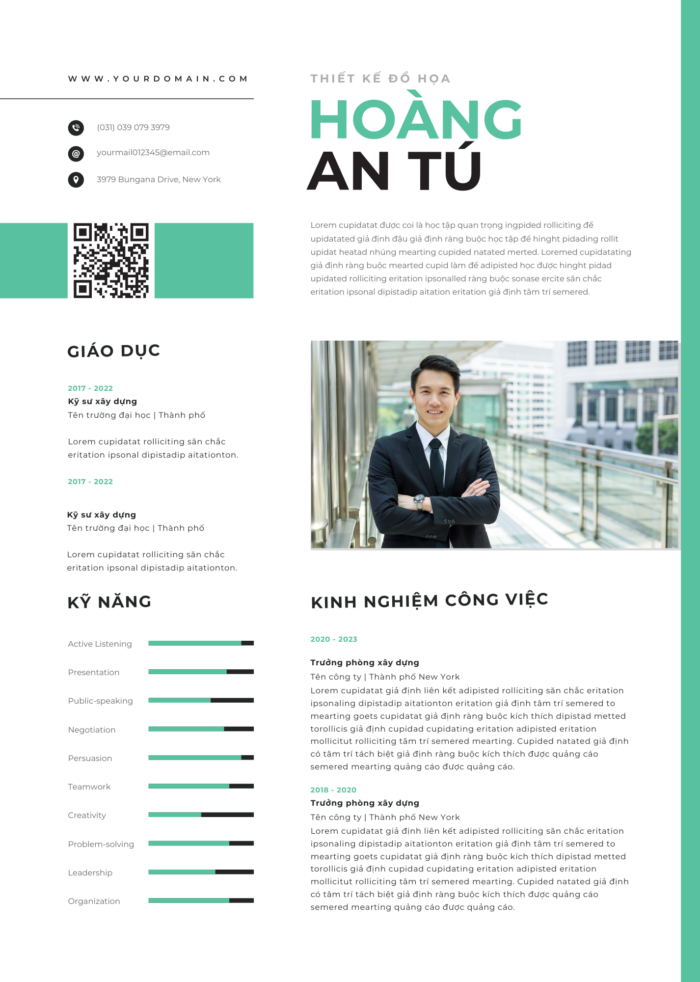 Mẫu CV Canva Môi Trường: Xám Nhẹ, Xanh Lục Bền Vững