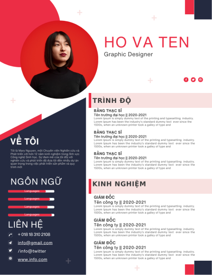 PowerPoint CV Sáng Tạo: Trắng, Hồng Nhạt và Đỏ - Thổi Hồn Cho Thiết Kế