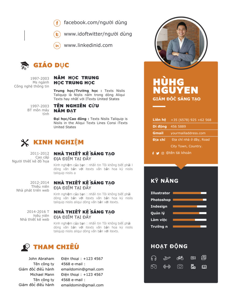 Canva CV Công Nghệ Vàng Xanh: Sự Kết Hợp Trắng, Vàng và Xanh Dương Đậm