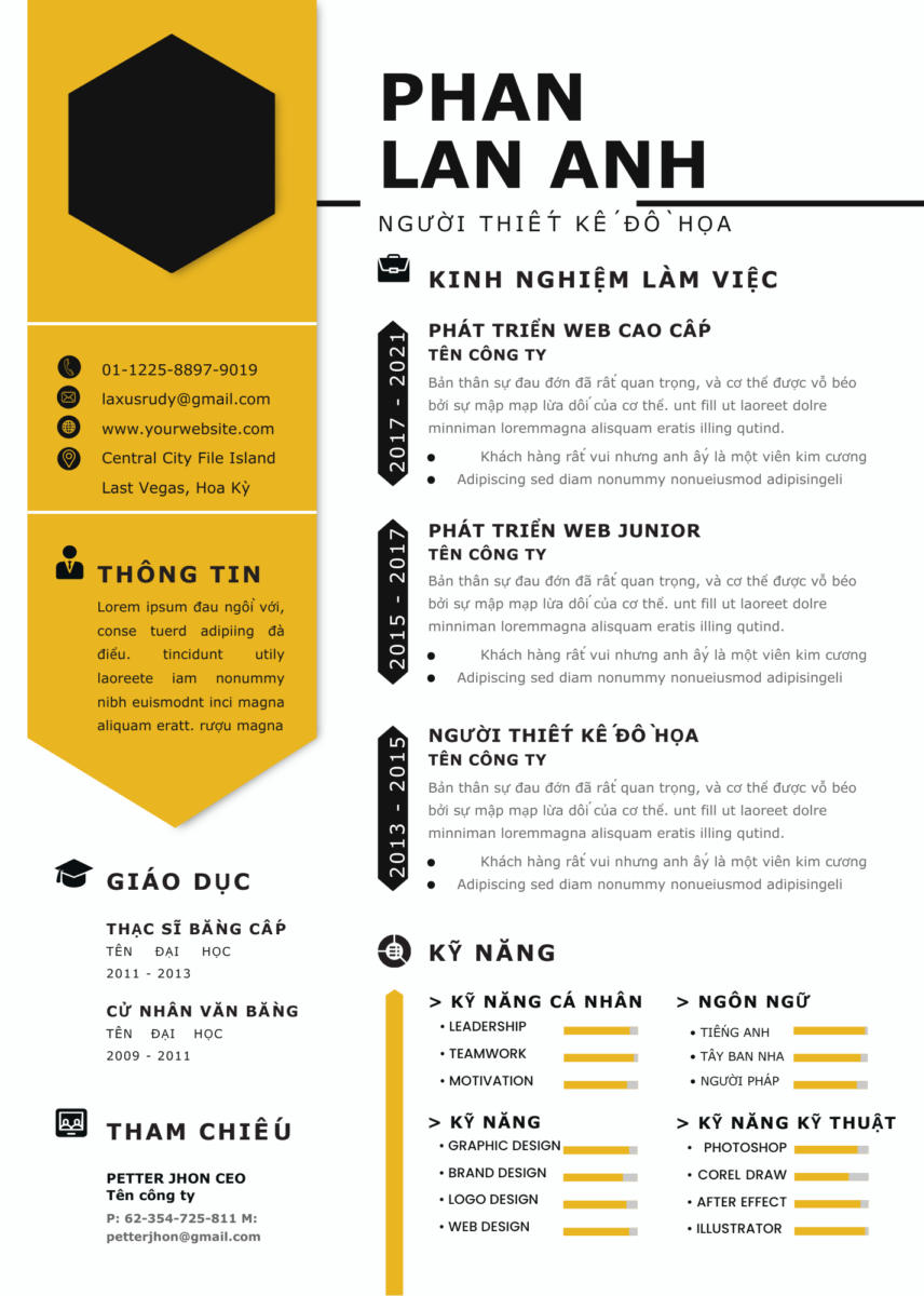 Canva CV Quản Lý: Sự Phối Trí Xám và Cam Tươi Mới