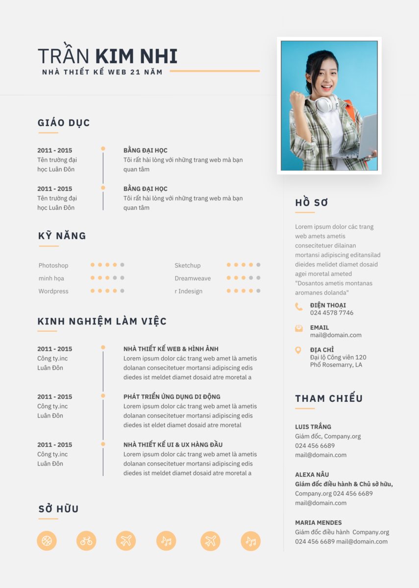 Canva Creative Stream CV: Trắng & Xanh Dương Nhạt, Bắt Kịp Mạch Nghệ Thuật