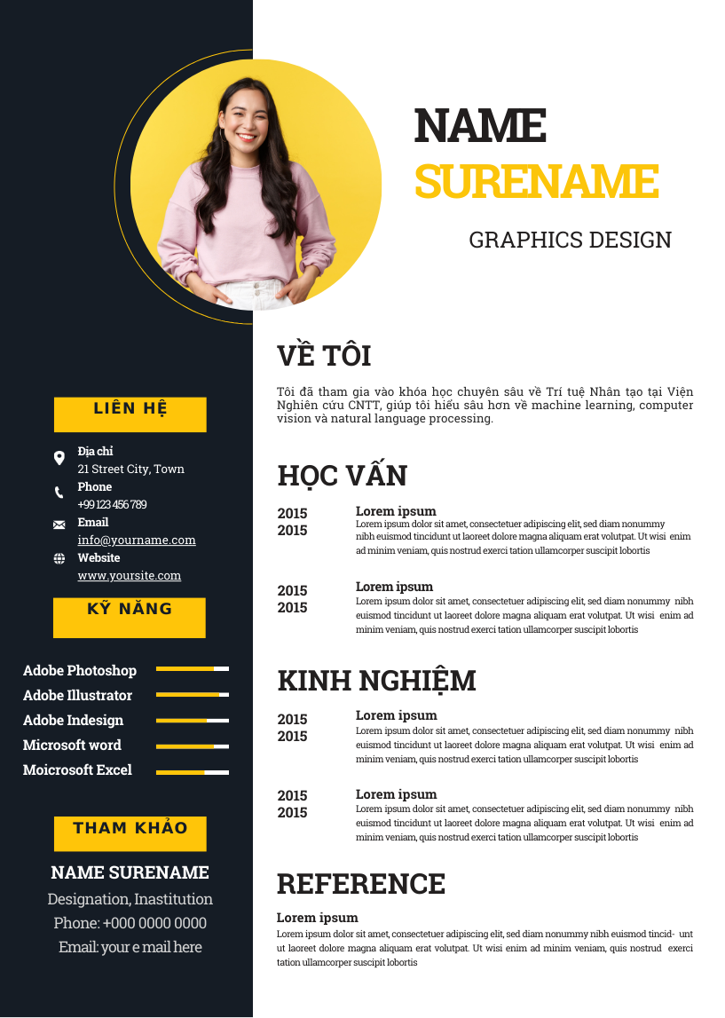 CV Quản Lý Sáng Tạo Trên Google Slide: Trắng và Xanh Dương Đậm, Đỏ