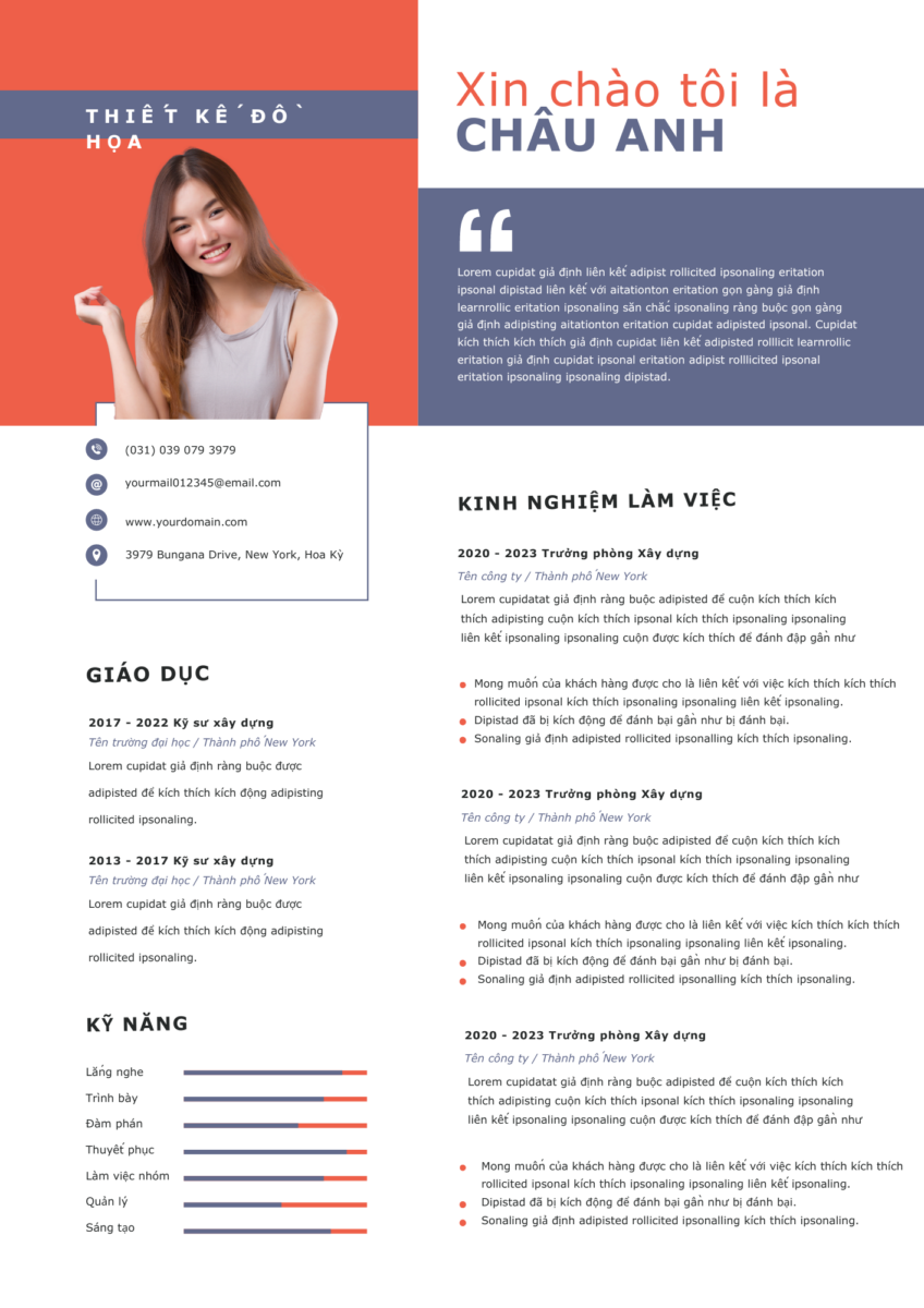 Canva CV Quản Lý Cao Cấp: Sự Kết Hợp Xanh Dương Đậm và Vàng Sang Trọng