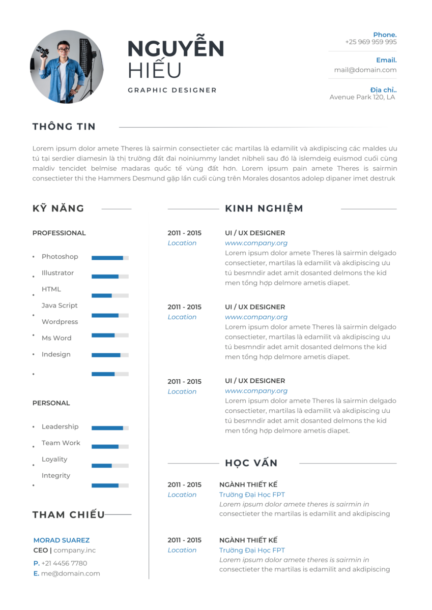 CV Tài Chính PowerPoint: Trắng và Xanh Dương Đậm - Nổi Bật Trong Ngành Tài Chính