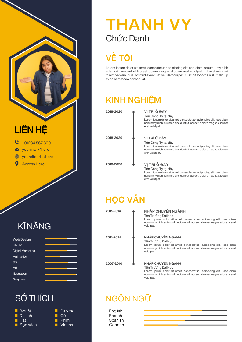 Mẫu Google Slide CV Sáng Tạo Màu Trắng và Xanh Dương, Quảng Cáo Thu Hút