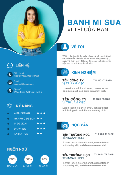 Microsoft PowerPoint Mẫu CV Quản Lý: Trắng và Xanh Dương Đậm - Định Hình Phong Cách Quản Trị