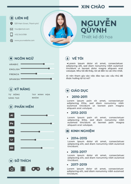 CV Quảng Cáo Unique Canva: Trắng, Xám Đậm & Sắc Cam Bold