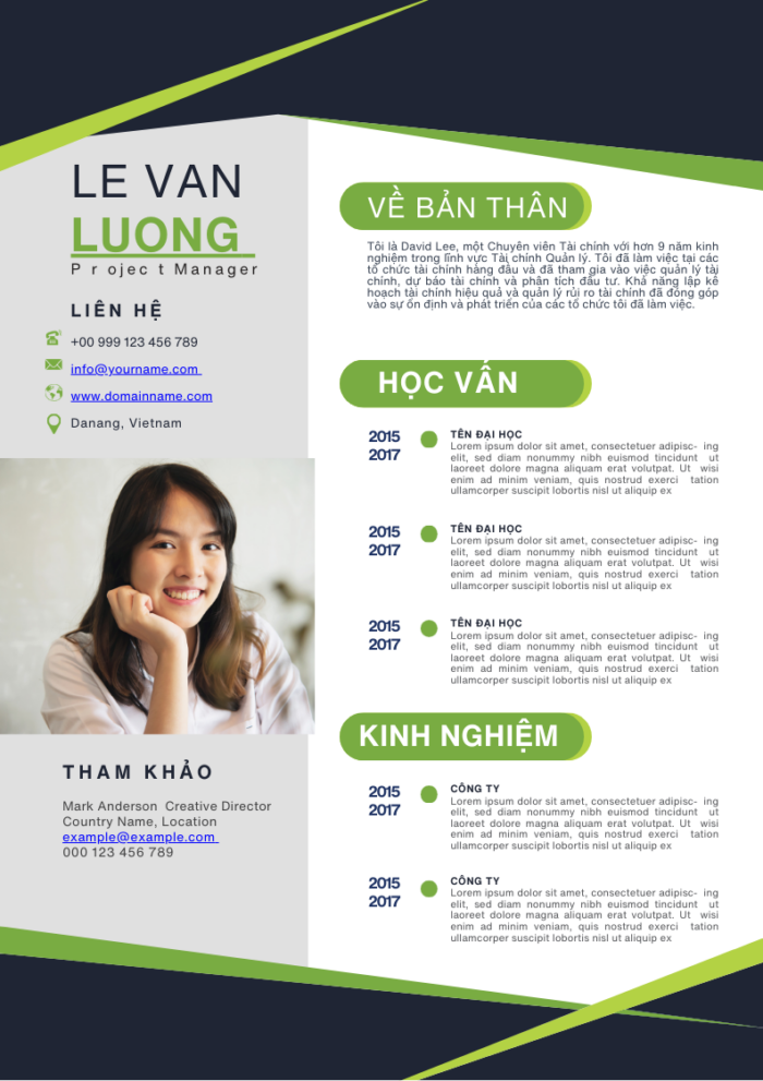 Mẫu CV Word Hiện Đại Công Nghệ: Xám Nhạt, Xanh Lục & Xanh Đen - Nét Cuốn Hút Công Nghệ