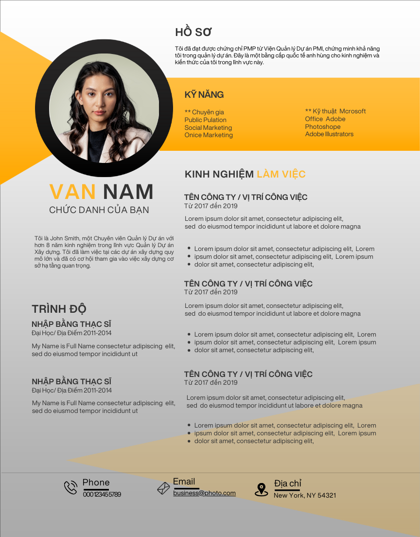 Mẫu Google Slide CV Kinh Doanh Màu Xám Nhạt, Be và Vàng, Đột Phá Kinh Doanh