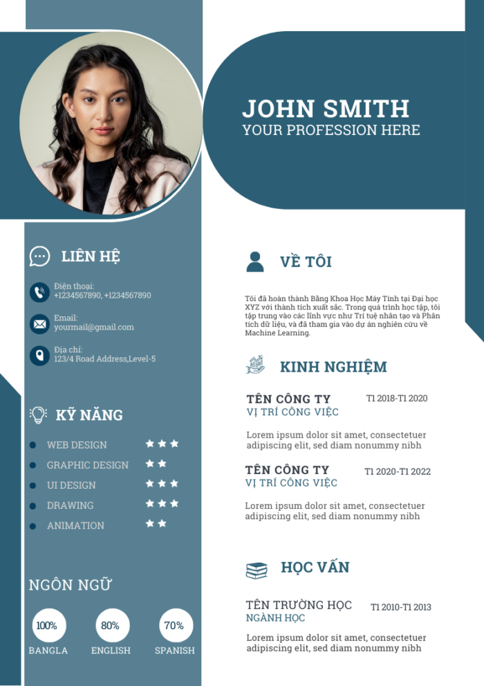 Professionalism Refined: CV Canva Đơn Sắc Trắng Và Xám