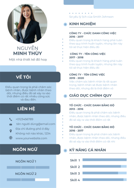 Bộ Sưu Tập CV Kỹ Thuật Canva: Màu Trắng & Xanh Nhạt, Xám Định Hình Nghề Nghiệp