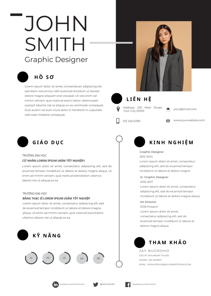 Canva CV Kinh Doanh Mạnh Mẽ: Xám Nhạt Đến Xám Đậm