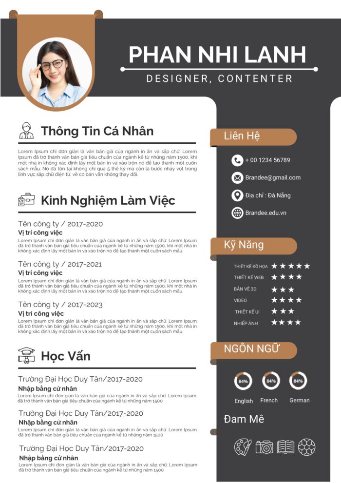 CV Kiệt Tác Nghệ Thuật - Mẫu Canva Màu Nâu Đất, Định Hình Phong Cách Cho Nhà Sáng Tạo