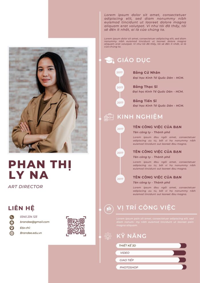 CV Ngành Thời Trang - Màu Hồng Pastel Lãng Mạn, Tải Về Ngay Mẫu Canva Dành Riêng cho Fashionista