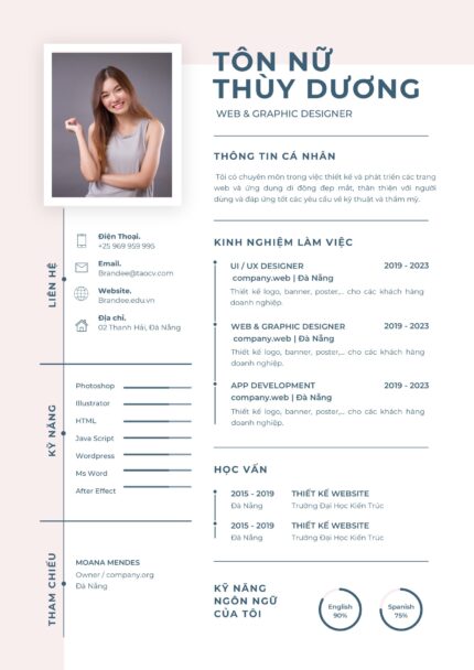 Canva CV Artistry: Màu Xám Nhẹ, Hồng Pastel, Xanh Đậm - Phối Màu Chuyên Nghiệp cho Designers