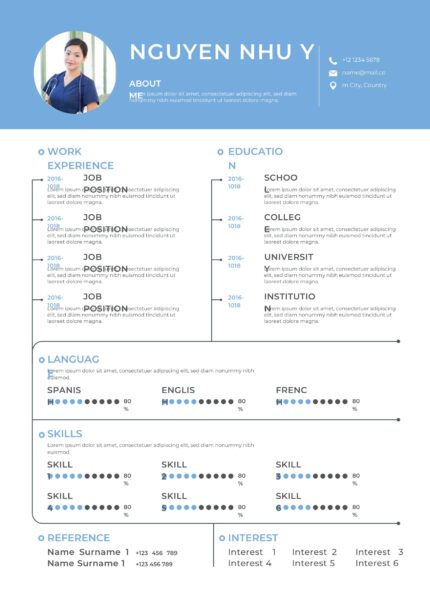 Thiết Kế CV Google Slide Tinh Tế: Trắng & Xanh Dương Nhạt - Chuyên Nghiệp Cho Ngành Quản Lý & Điều Hành