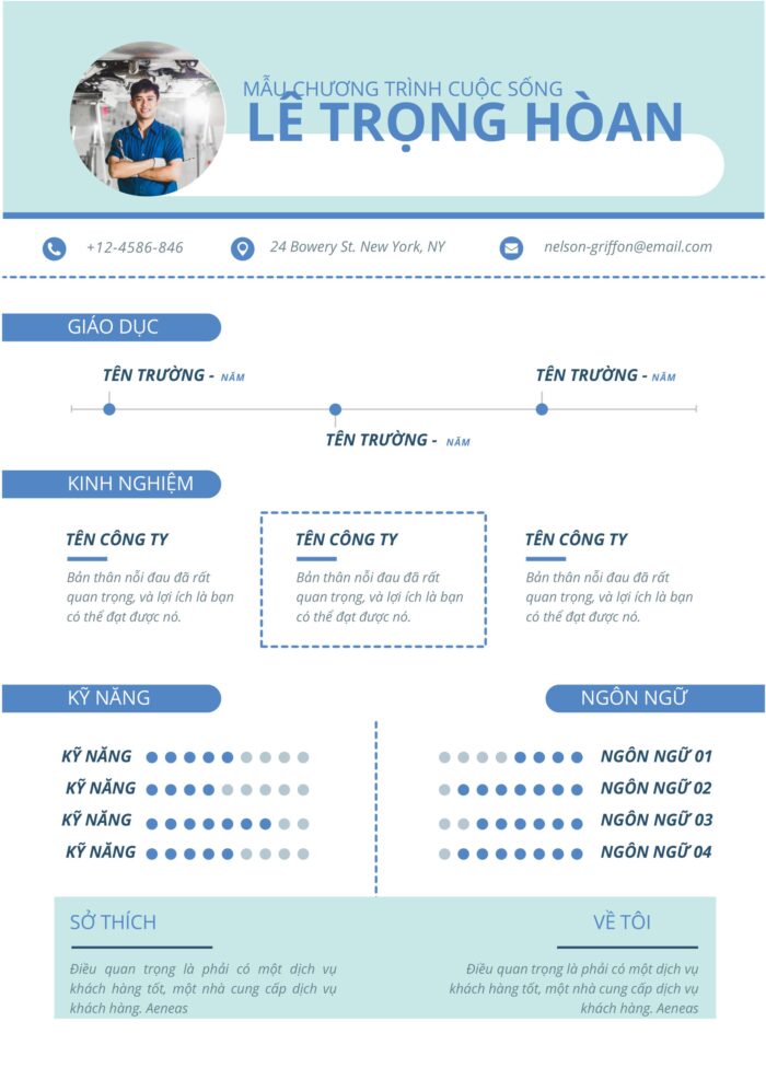 Microsoft PowerPoint CV - Trắng, Xanh Nhạt và Xanh Đậm, Phổ Biến Trong Tài Chính và Ngân Hàng