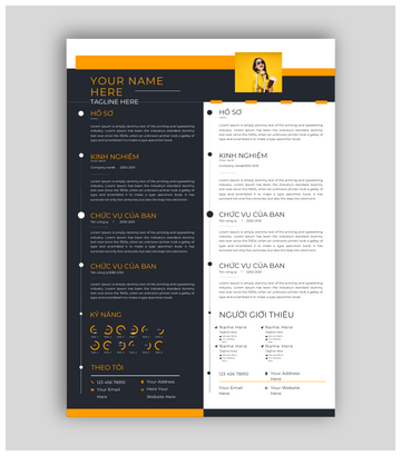 Google Slide CV Chất Lượng: Nhấn Chú Vào Màu Trắng và Đen, Vàng Phù Hợp cho Quản Trị